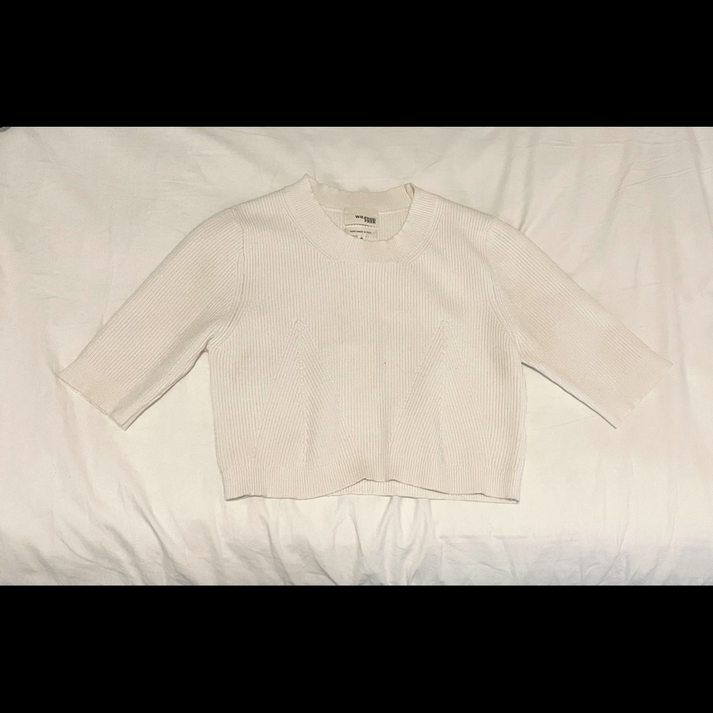 Aritzia Wilfred free crop top knit sweater